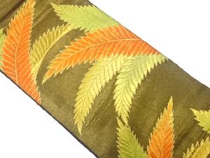 アンティーク　シダ模様織出し袋帯（着用可）